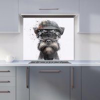 Warren Reed - Designer Miniature Schnauzer Dog Kitchen Splashback | Size: 600mm x 650mm
