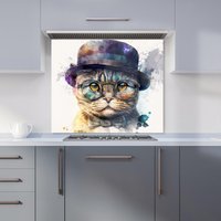 Warren Reed - Designer Scottish Fold Cat Splashart Kitchen Splashback | Size: 700mm x 750mm