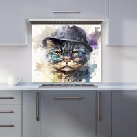 Warren Reed - Designer Selkirk Rex Cat Splashart Kitchen Splashback | Size: 600mm x 600mm