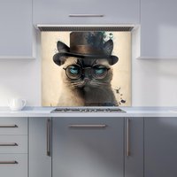 Warren Reed - Designer Siamese Cat Splashart Kitchen Splashback | Size: 600mm x 750mm
