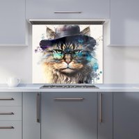 Warren Reed - Designer Siberian Cat Splashart Kitchen Splashback | Size: 600mm x 650mm