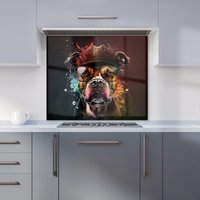 Warren Reed - Designer Staffy Bull Terrier Dog Splashart Kitchen Splashback | Size: 900mm x 650mm