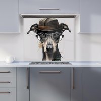 Warren Reed - Designer Whippet Dog Splashart Kitchen Splashback | Size: 900mm x 650mm