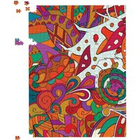 Warren Reed - Designer Mehndi Design Jigsaw Puzzle in Red | Size: 500 Piece