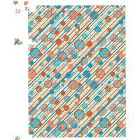 Warren Reed - Designer Retro Stripes & Circles Jigsaw Puzzle in Blue | Size: 500 Piece