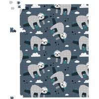 Warren Reed - Designer Sleeping Sloth Pattern Jigsaw Puzzle in Grey | Size: 1000 Pieces