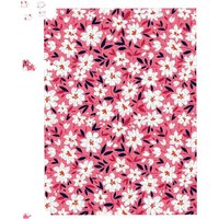 Warren Reed - Designer Small Cute White Flower Pattern Jigsaw Puzzle in Pink | Size: 1000 Pieces