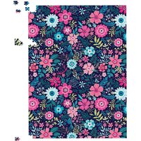 Warren Reed - Designer Cute Colourful Flower Pattern Jigsaw Puzzle in Blue | Size: 500 Piece