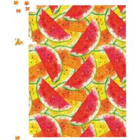 Warren Reed - Designer Melon Print Jigsaw Puzzle in Red | Size: 500 Piece
