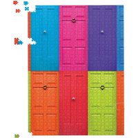 Warren Reed - Designer Colourful English Doors Jigsaw Puzzle in Red | Size: 500 Piece