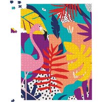 Warren Reed - Designer Tropical Flamingoes Jigsaw Puzzle in Pink | Size: 500 Piece