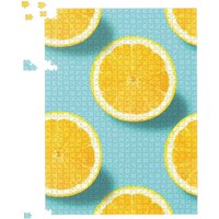 Warren Reed - Designer Fresh Lemons Jigsaw Puzzle in Blue | Size: 500 Piece