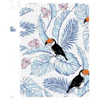 Warren Reed - Designer Tropical Toucan Jigsaw Puzzle in Blue | Size: 500 Piece