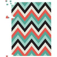 Warren Reed - Designer Geometric Colored Chevron Pattern Jigsaw Puzzle in Green | Size: 1000 Pieces
