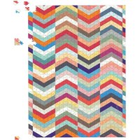 Warren Reed - Designer Geometric Multi Colored Chevron Pattern Jigsaw Puzzle in Red | Size: 500 Piece