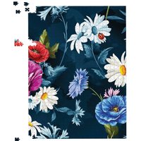 Warren Reed - Designer Poppy Flowers With Chamomile Jigsaw Puzzle in Blue | Size: 1000 Pieces