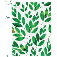 Warren Reed - Designer Watercolor Abstract Leaves Jigsaw Puzzle in Green | Size: 500 Piece