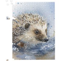 Warren Reed - Designer Hedgehog Watercolour Jigsaw Puzzle in Brown | Size: 500 Piece