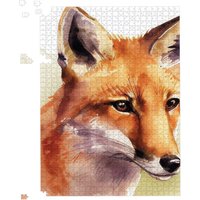 Warren Reed - Designer Fox Watercolour Jigsaw Puzzle in Brown | Size: 500 Piece