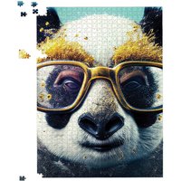 Warren Reed - Designer Panda With Golden Glasses Splashart Jigsaw Puzzle in Yellow | Size: 500 Piece