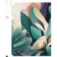 Warren Reed - Designer Abstract Tropical Leaves Jigsaw Puzzle in Green | Size: 500 Piece