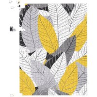 Warren Reed - Designer Yellow Grey Feather Leaves Jigsaw Puzzle | Size: 1000 Pieces