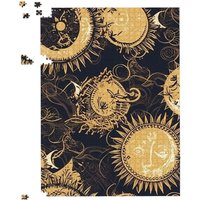 Warren Reed - Designer Moon & Sun Gold Blue Jigsaw Puzzle in Yellow | Size: 1000 Pieces
