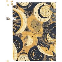Warren Reed - Designer Blue Gold Moon & Sun Jigsaw Puzzle in Yellow | Size: 500 Piece