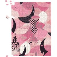 Warren Reed - Designer Abstract Pink Moon Pattern Jigsaw Puzzle | Size: 500 Piece