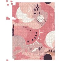 Warren Reed - Designer Abstract Pink White Jigsaw Puzzle | Size: 1000 Pieces