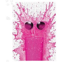 Warren Reed - Designer Pink Splashart Glass With Glasses Jigsaw Puzzle | Size: 1000 Pieces