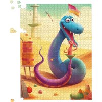 Warren Reed - Designer Snake On A Beach Holiday Jigsaw Puzzle in Yellow | Size: 1000 Pieces