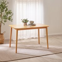 FurnitureboxUK Lynton 4 Seat Rustic Solid Wood Farmhouse Dining Table in Light Oak