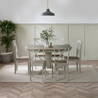 FurnitureboxUK Padstow Wooden Extending Dining Table & 6 Millford Chairs in Grey