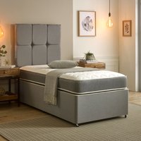 Starlight Beds Zig Zag Hybrid Spring Mattress - 19cm Deep Soft Firmness in Grey | Size: EU Single