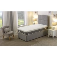 Starlight Beds Iced Cooling Memory Foam Mattress Topper Removable Cover 2 Inch Depth in White | Size: Double