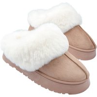 CityComfort Women's Slipper Boots in Beige | Size: 5