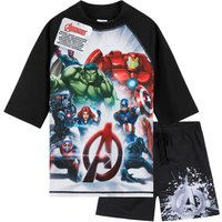Marvel Boy's Avengers 2 Piece Swim Set in Black | Size: 13-14 Years