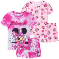 Disney Girl's Minnie Mouse Pyjama Set 2 Pack PJ Short Sleeve Sleepwear Nightwear | Size: 4-5 Years