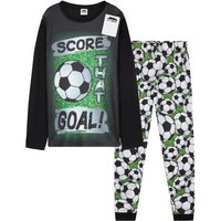 CityComfort Boy's Long Pyjama Set PJ Football Nightwear Comfy Soft Sleepwear | Size: 9-10 Years