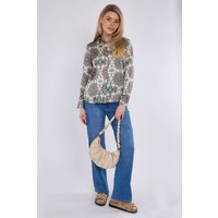 Love Sunshine Women's Cream Mandala Print Satin Shirt in White | Size: XL