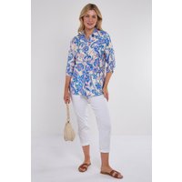 & Pink Swirl Floral Print Long Sleeve Shirt
