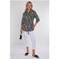 Leaf Print Oversized Shirt
