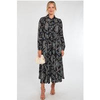 & Teal Vintage Floral Print Maxi Shirt Dress