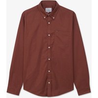 Rust Button Down Collar Long Sleeves Shirt Maroon