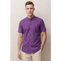 Grandad Collar Slim Fit Oxford Shirts