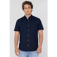 Small Geometric Printed Short Sleeves Shirts