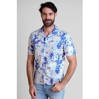 Batique Printed Short Sleeves Revered Collar Shirt
