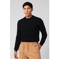 Crew Neck Design Rib Sweatshirt