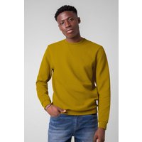 Crew Neck Design Rib Sweatshirt